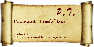 Papacsek Timótea névjegykártya